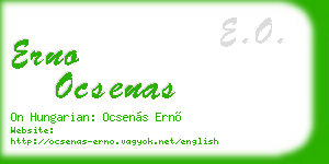 erno ocsenas business card