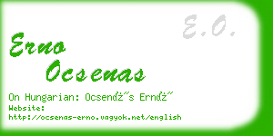 erno ocsenas business card